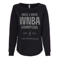 Las Vegas Aces Backtoback Champions Banner Celebration Womens California Wash Sweatshirt