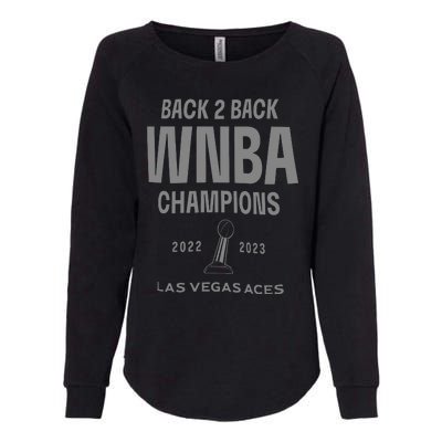 Las Vegas Aces Backtoback Champions Banner Celebration Womens California Wash Sweatshirt