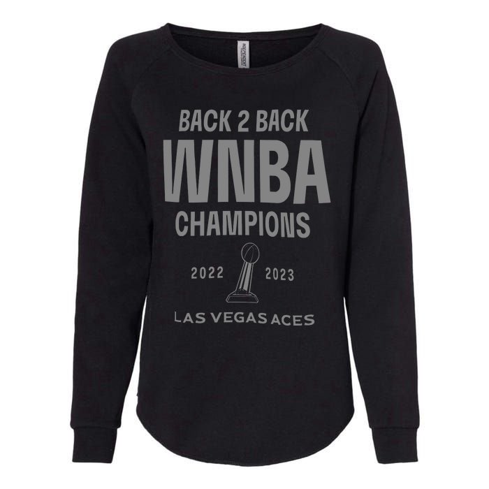 Las Vegas Aces Backtoback Champions Banner Celebration Womens California Wash Sweatshirt