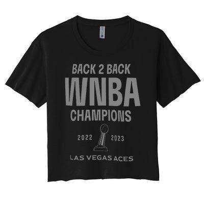 Las Vegas Aces Backtoback Champions Banner Celebration Women's Crop Top Tee