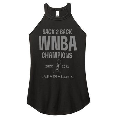 Las Vegas Aces Backtoback Champions Banner Celebration Women's Perfect Tri Rocker Tank