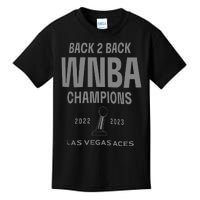 Las Vegas Aces Backtoback Champions Banner Celebration Kids T-Shirt