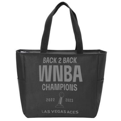 Las Vegas Aces Backtoback Champions Banner Celebration Zip Tote Bag