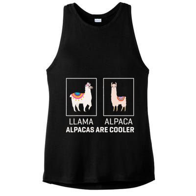 Llama Vs Alpaca Alpacas Are Cooler Funny Alpaca Lover Ladies PosiCharge Tri-Blend Wicking Tank