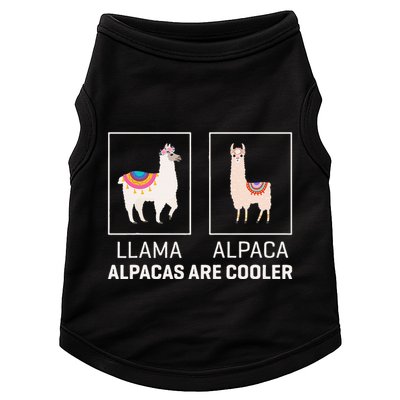Llama Vs Alpaca Alpacas Are Cooler Funny Alpaca Lover Doggie Tank