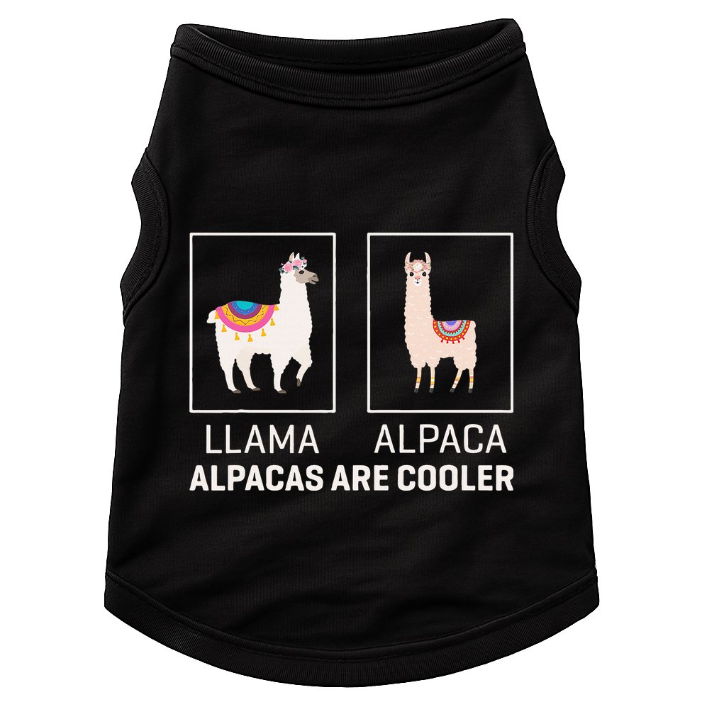 Llama Vs Alpaca Alpacas Are Cooler Funny Alpaca Lover Doggie Tank