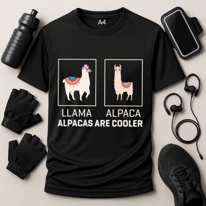 Llama Vs Alpaca Alpacas Are Cooler Funny Alpaca Lover Performance Shirt