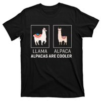 Llama Vs Alpaca Alpacas Are Cooler Funny Alpaca Lover T-Shirt