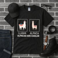 Llama Vs Alpaca Alpacas Are Cooler Funny Alpaca Lover Tall T-Shirt