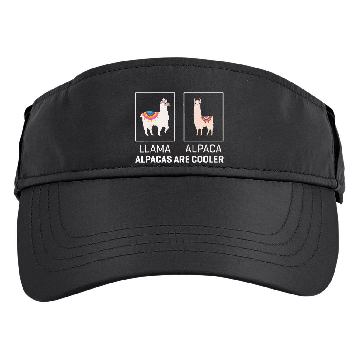 Llama Vs Alpaca Alpacas Are Cooler Funny Alpaca Lover Adult Drive Performance Visor