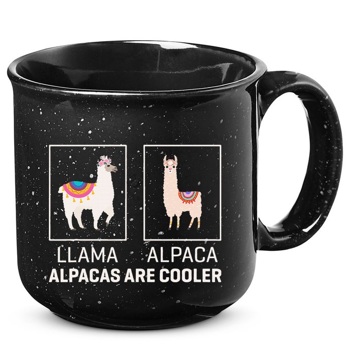 Llama Vs Alpaca Alpacas Are Cooler Funny Alpaca Lover 15oz Campfire Ceramic Mug