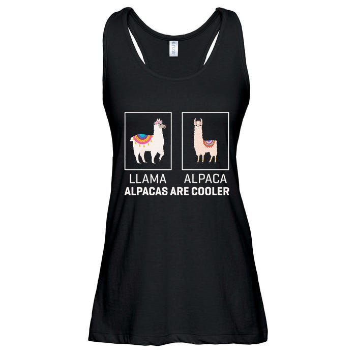 Llama Vs Alpaca Alpacas Are Cooler Funny Alpaca Lover Ladies Essential Flowy Tank