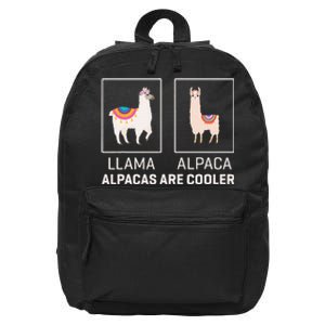 Llama Vs Alpaca Alpacas Are Cooler Funny Alpaca Lover 16 in Basic Backpack