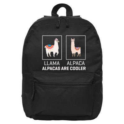 Llama Vs Alpaca Alpacas Are Cooler Funny Alpaca Lover 16 in Basic Backpack