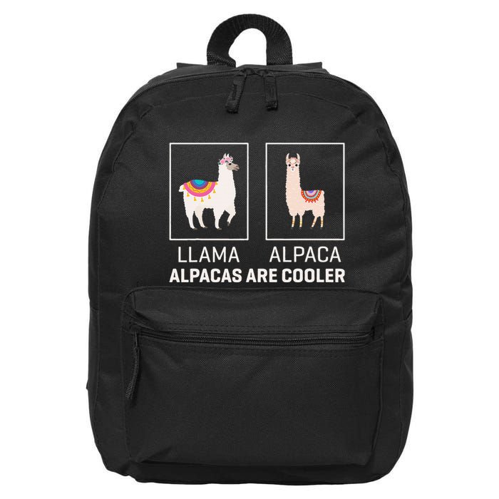 Llama Vs Alpaca Alpacas Are Cooler Funny Alpaca Lover 16 in Basic Backpack