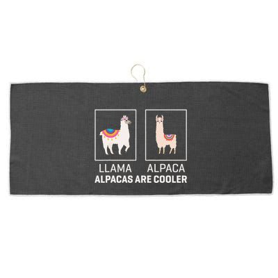Llama Vs Alpaca Alpacas Are Cooler Funny Alpaca Lover Large Microfiber Waffle Golf Towel
