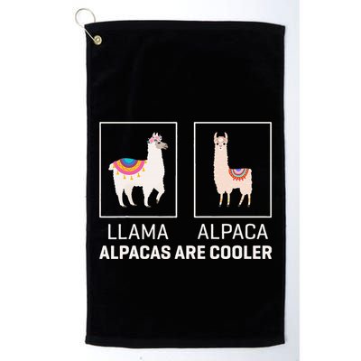Llama Vs Alpaca Alpacas Are Cooler Funny Alpaca Lover Golf Towel