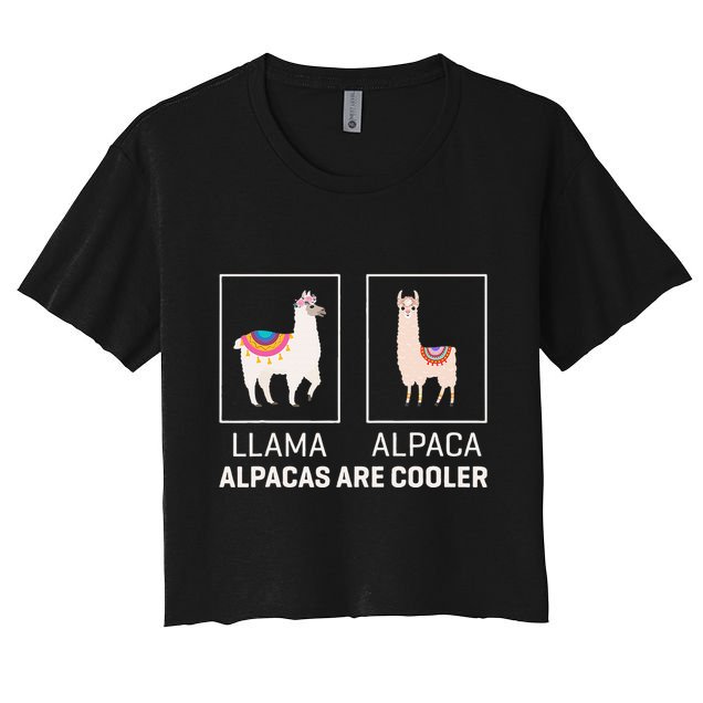 Llama Vs Alpaca Alpacas Are Cooler Funny Alpaca Lover Crop Top