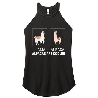 Llama Vs Alpaca Alpacas Are Cooler Funny Alpaca Lover Women's Perfect Tri Rocker Tank