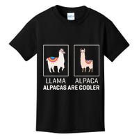 Llama Vs Alpaca Alpacas Are Cooler Funny Alpaca Lover Kids T-Shirt