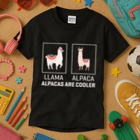 Llama Vs Alpaca Alpacas Are Cooler Funny Alpaca Lover Kids T-Shirt