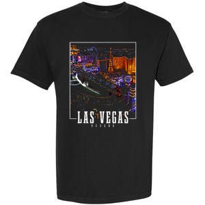 Las Vegas At Night Nevada Skyline Souvenir Las Vegas Garment-Dyed Heavyweight T-Shirt