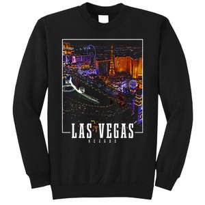 Las Vegas At Night Nevada Skyline Souvenir Las Vegas Sweatshirt