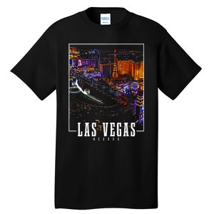 Las Vegas At Night Nevada Skyline Souvenir Las Vegas Tall T-Shirt