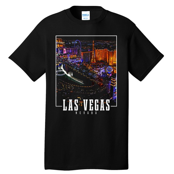 Las Vegas At Night Nevada Skyline Souvenir Las Vegas Tall T-Shirt