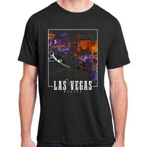 Las Vegas At Night Nevada Skyline Souvenir Las Vegas Adult ChromaSoft Performance T-Shirt