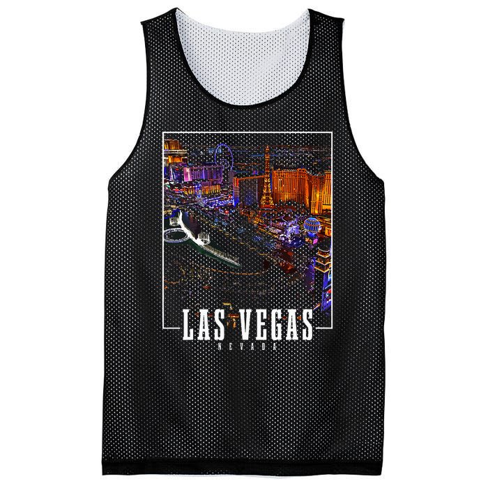 Las Vegas At Night Nevada Skyline Souvenir Las Vegas Mesh Reversible Basketball Jersey Tank