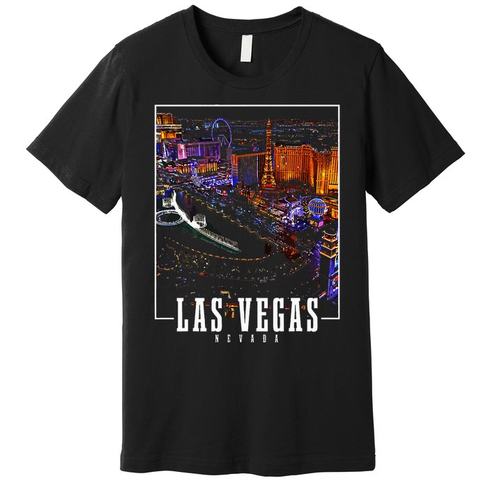 Las Vegas At Night Nevada Skyline Souvenir Las Vegas Premium T-Shirt