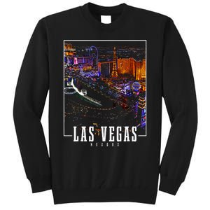 Las Vegas At Night Nevada Skyline Souvenir Las Vegas Tall Sweatshirt