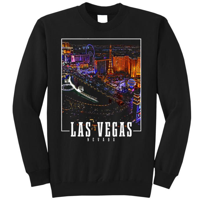 Las Vegas At Night Nevada Skyline Souvenir Las Vegas Tall Sweatshirt