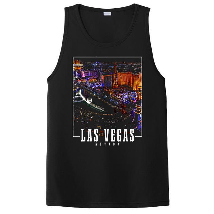 Las Vegas At Night Nevada Skyline Souvenir Las Vegas PosiCharge Competitor Tank