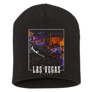 Las Vegas At Night Nevada Skyline Souvenir Las Vegas Short Acrylic Beanie