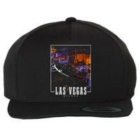 Las Vegas At Night Nevada Skyline Souvenir Las Vegas Wool Snapback Cap