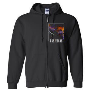 Las Vegas At Night Nevada Skyline Souvenir Las Vegas Full Zip Hoodie