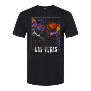 Las Vegas At Night Nevada Skyline Souvenir Las Vegas Softstyle CVC T-Shirt