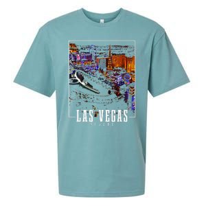 Las Vegas At Night Nevada Skyline Souvenir Las Vegas Sueded Cloud Jersey T-Shirt