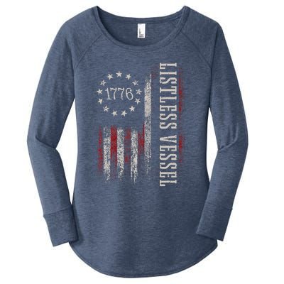 Listless Vessel And Proud Of It 2024 USA Flag Pro Trump Women's Perfect Tri Tunic Long Sleeve Shirt