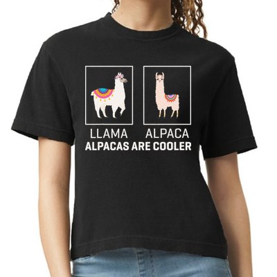 Llama Vs Alpaca, Alpacas Are Cooler - Funny Alpaca Lover Comfort Colors Boxy T-Shirt