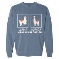 Llama Vs Alpaca, Alpacas Are Cooler - Funny Alpaca Lover Garment-Dyed Sweatshirt