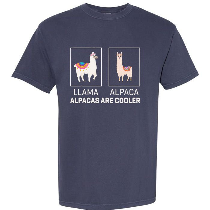 Llama Vs Alpaca, Alpacas Are Cooler - Funny Alpaca Lover Garment-Dyed Heavyweight T-Shirt