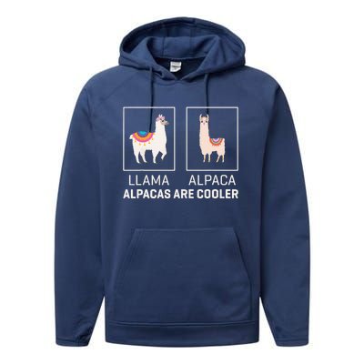 Llama Vs Alpaca, Alpacas Are Cooler - Funny Alpaca Lover Performance Fleece Hoodie