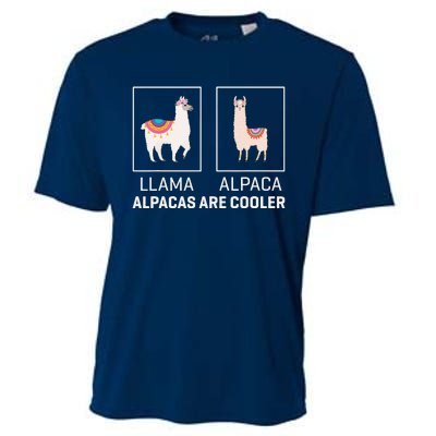 Llama Vs Alpaca, Alpacas Are Cooler - Funny Alpaca Lover Cooling Performance Crew T-Shirt