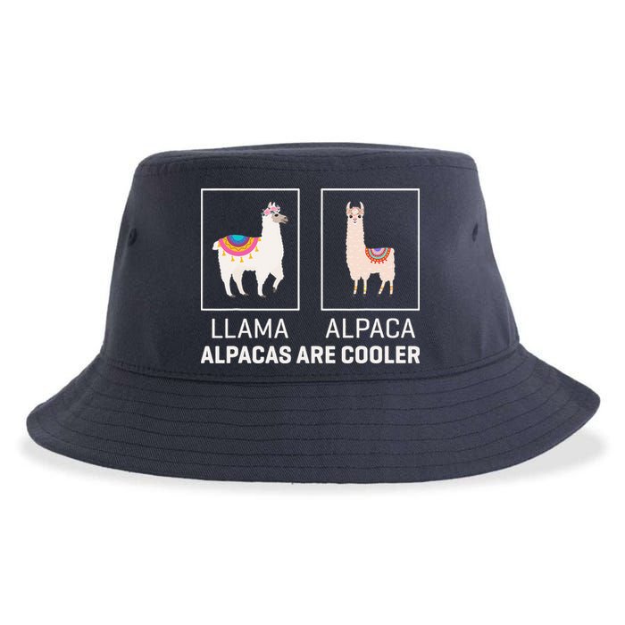 Llama Vs Alpaca, Alpacas Are Cooler - Funny Alpaca Lover Sustainable Bucket Hat