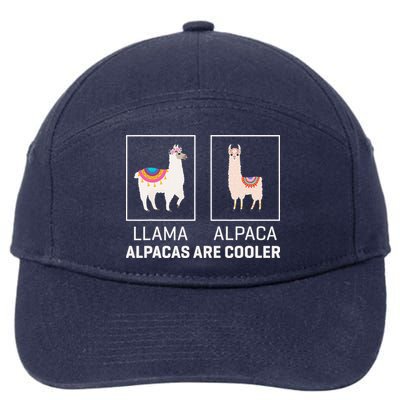 Llama Vs Alpaca, Alpacas Are Cooler - Funny Alpaca Lover 7-Panel Snapback Hat