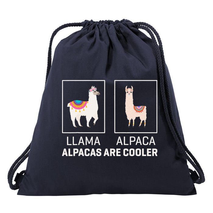 Llama Vs Alpaca, Alpacas Are Cooler - Funny Alpaca Lover Drawstring Bag