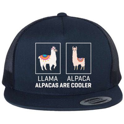 Llama Vs Alpaca, Alpacas Are Cooler - Funny Alpaca Lover Flatbill Hat